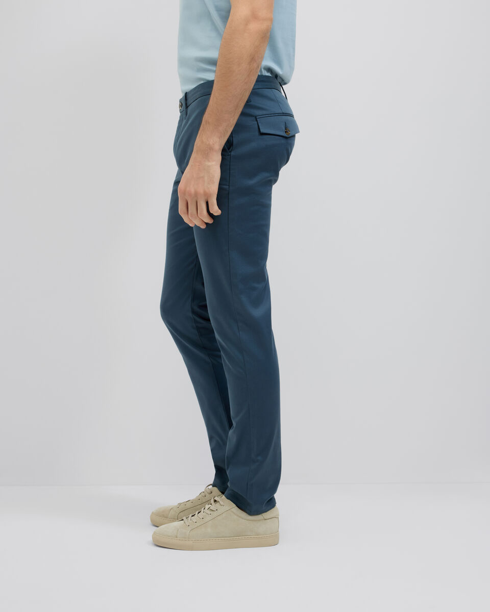 Ultra Slim Cotton-Tencel Chino, Steel Blue, hi-res